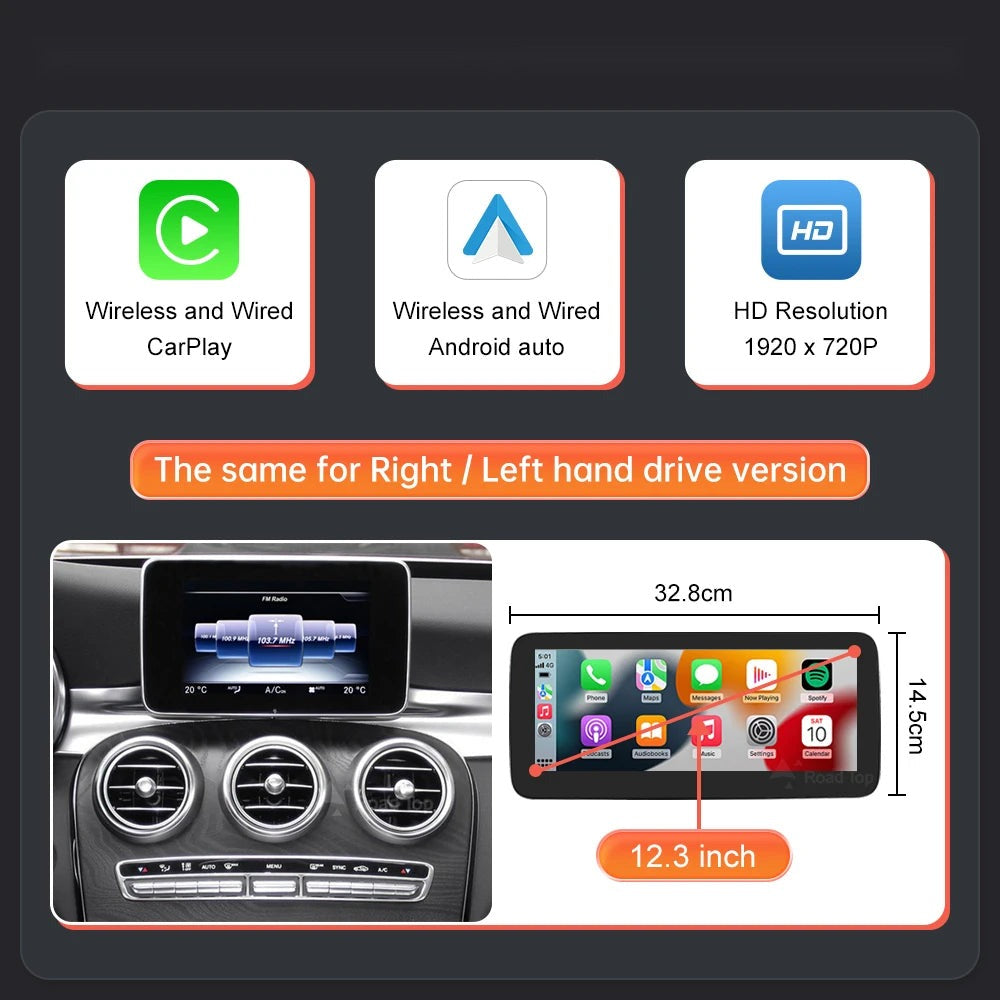 Wireless CarPlay & Android Auto Display for C, GLC, V, A