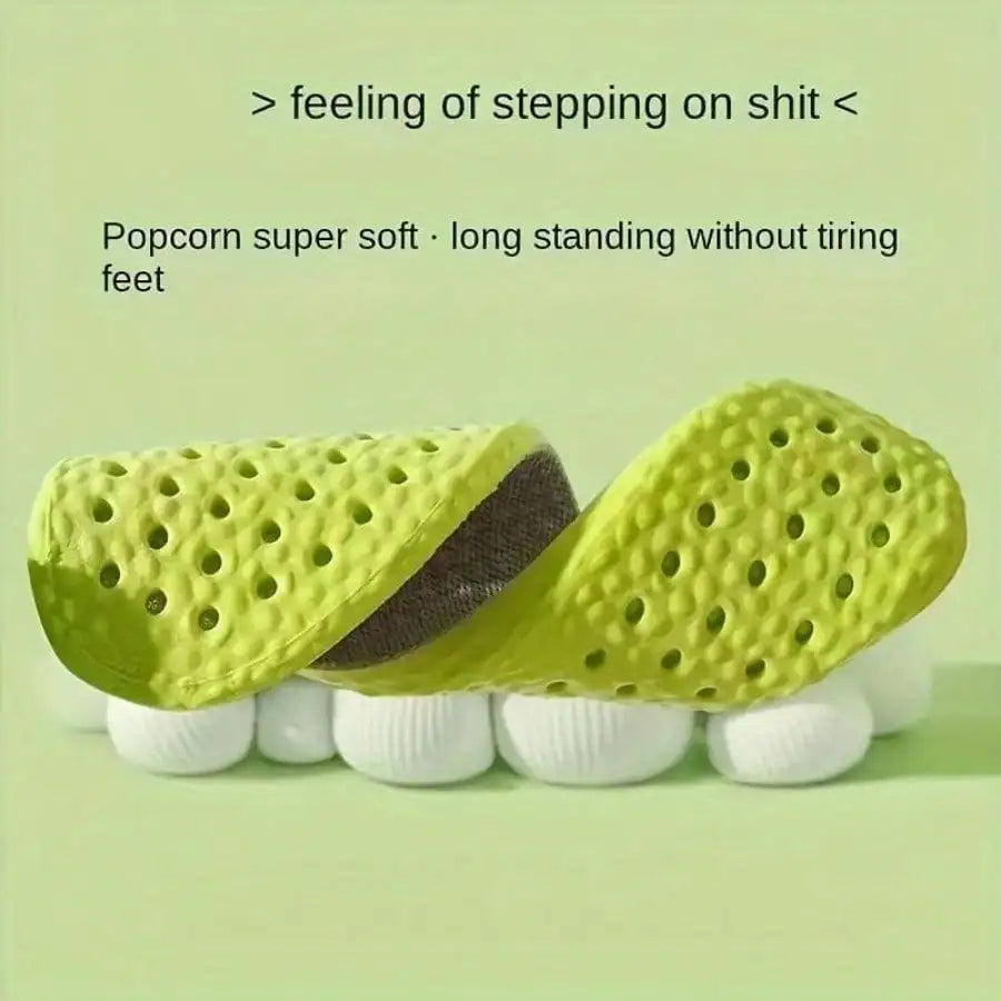 6 Pairs Green Arch Support Insoles – Shock-Absorbing, Breathable Comfort for Men