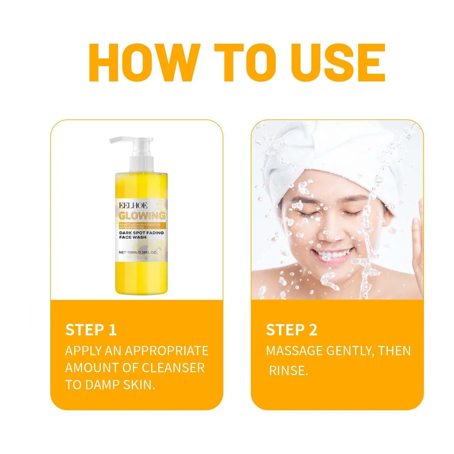 Eelhoe 1set Turmeric Face Skin Care Set Dark Spots Removal Face Wash Oil Control Nourishing Skin Exfolianting Smooth Skin Set