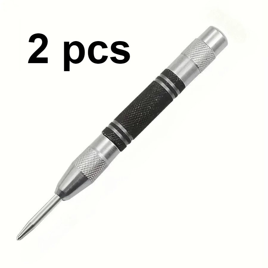 1/2 Automatic Center Punch Silver, Durable Spring Mechanism, Precise Drilling, Suitable for Construction and Workshop