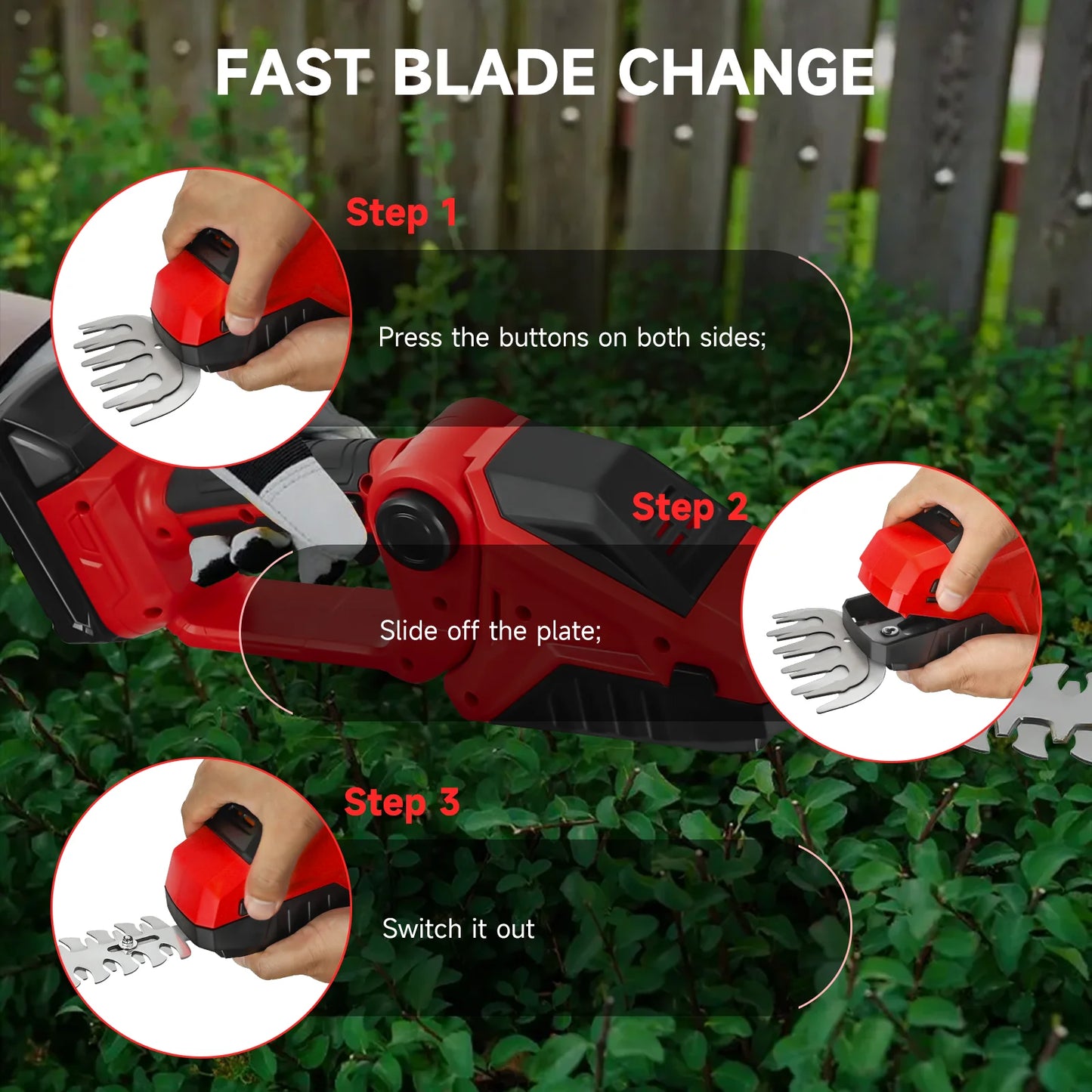 Cordless Hedge & Grass Trimmer – Bush & Grass Shears Compatible with Milwaukee 18V Battery (Battery Not Included)