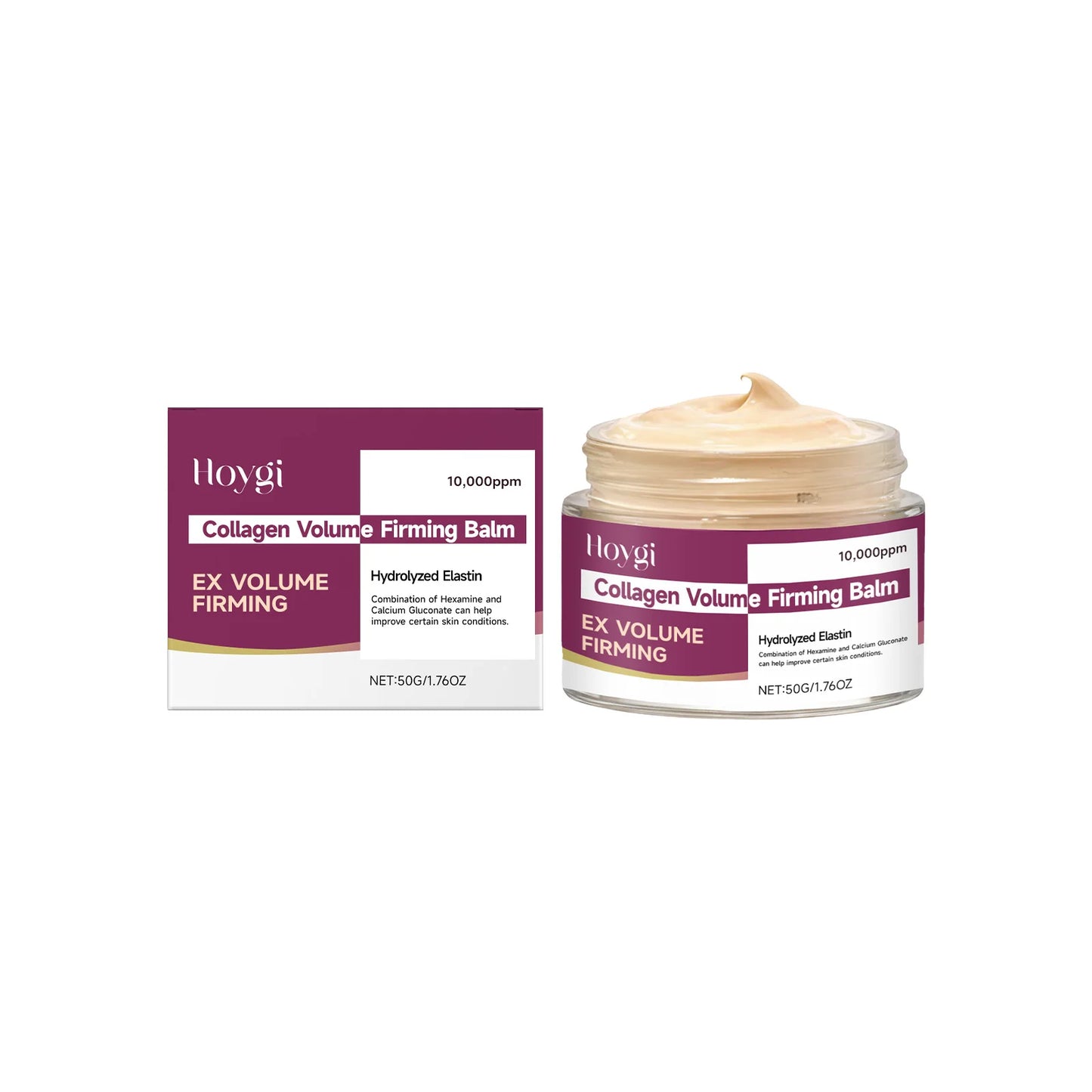 Hoygi Calcium Collagen Firming Face Cream Skin Tightening Deep Moisturizing Smooth Texture Soften Skin Reduce Fine Lines Brighten Complexion Anti Aging Facial Balm