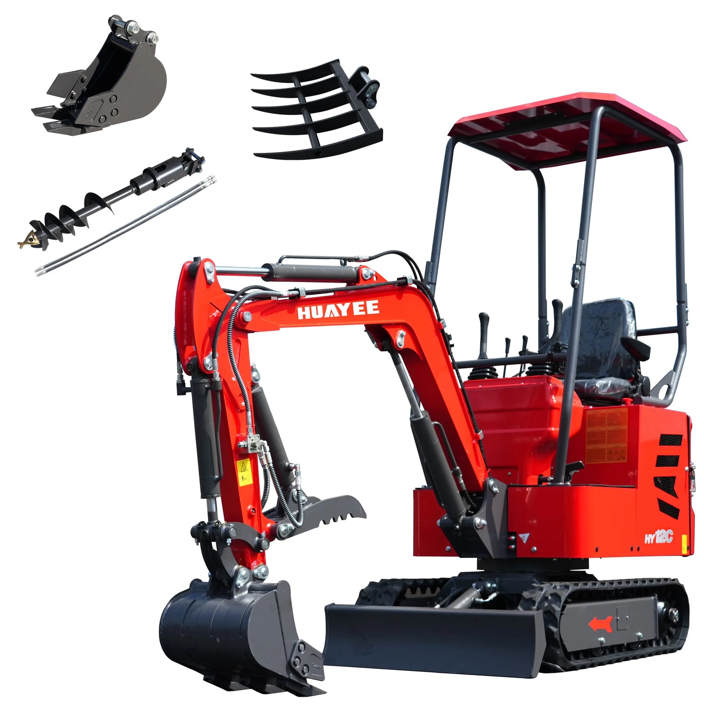 Mini Excavator is compatible with a variety of interchangeable attachments for various tasks; free delivery included custom made