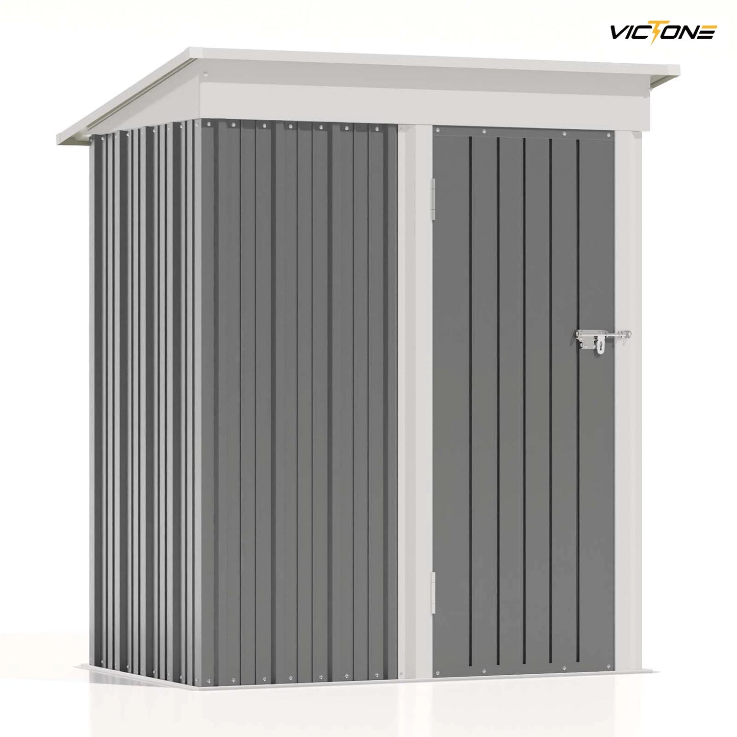 Patiowell 5x3 ft Outdoor Storage Shed – Lockable Metal Tool Shed with Sloping Roof for Backyard