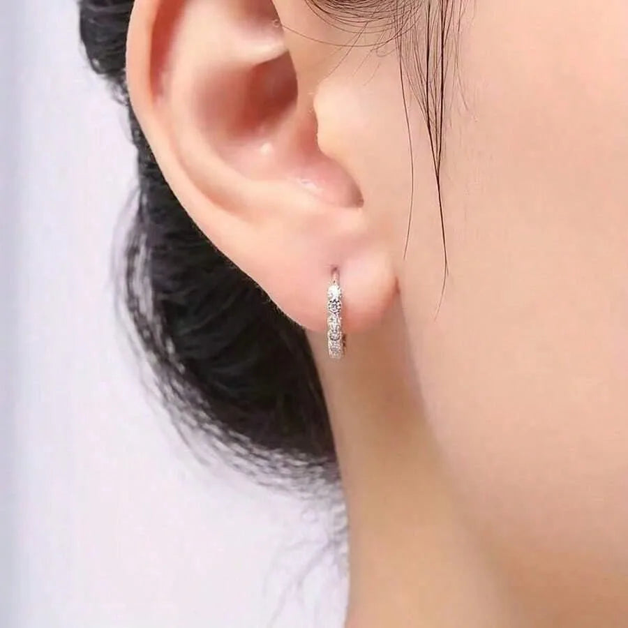 Elegant Silver Stud Earrings for Women, A Versatile and Dainty Single Pair for Everyday Luxury, Timeless Fine Jewelry