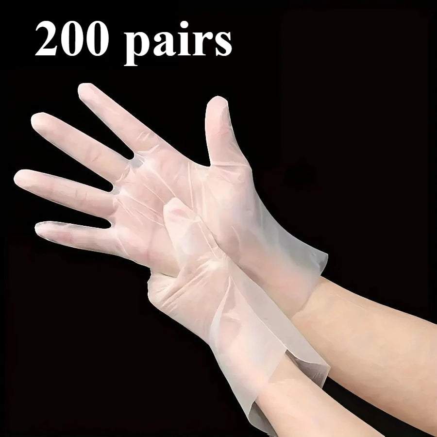 100/200/300 Pairs of Disposable Transparent Gloves, Integrated Gloves, Comfortable Fit, Easy To Wear, Suitable for Restaurants