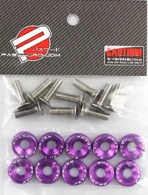 10PCS M6 JDM Car Modified Hex Fasteners Fender Washer Bumper Engine Concave Screws Fender Washer License Plate Bolts Car styling