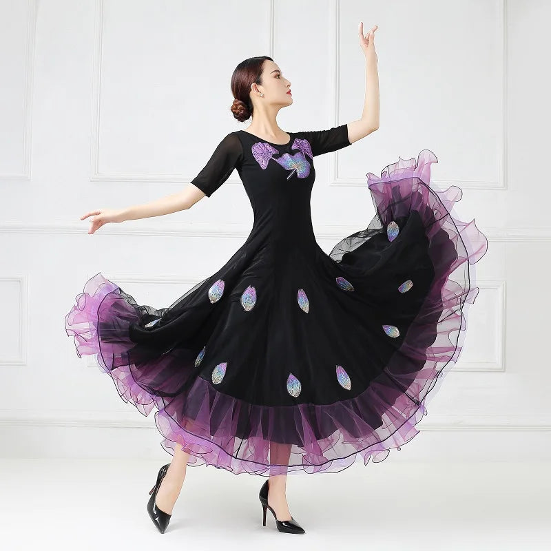 Women's elegant waltz and tango ballroom dress