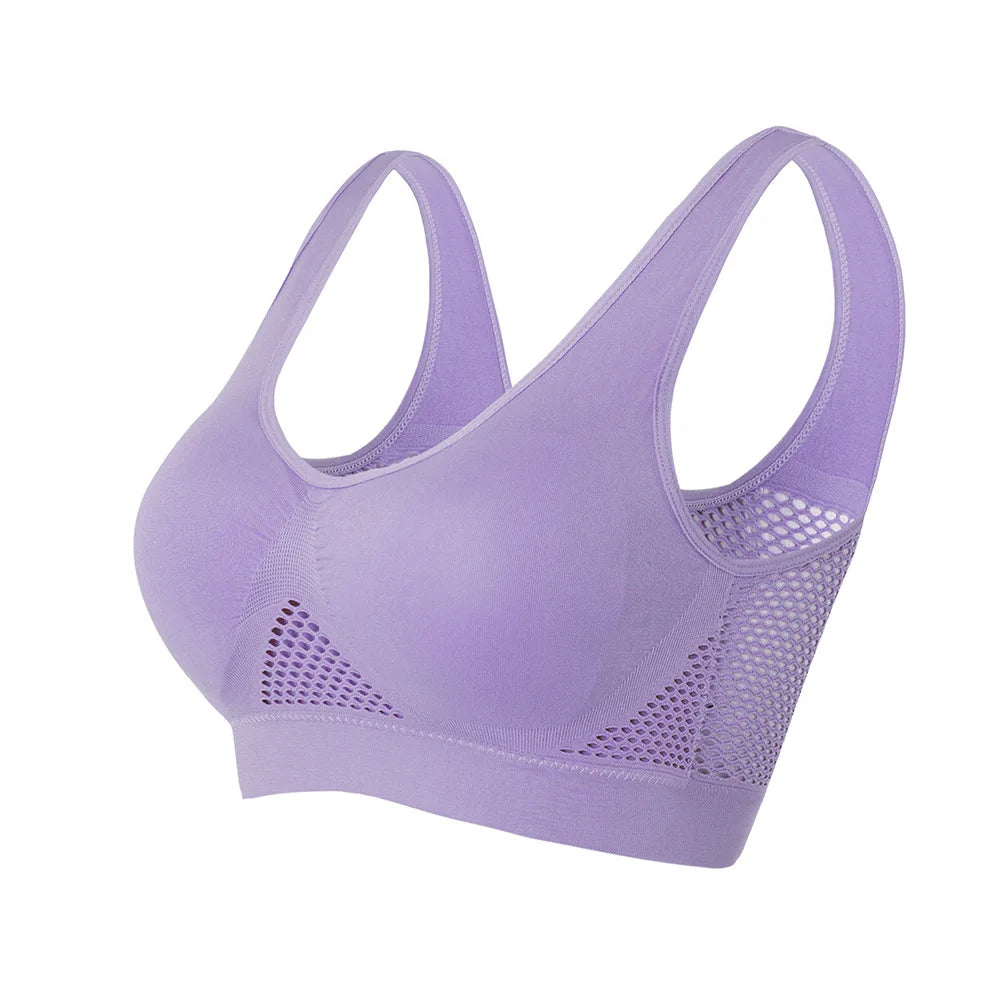 MMAlto Women's Padded Push Up Yoga Sports Bra – Seamless Hollow Out Athletic Vest | M-6XL | 8 Colors