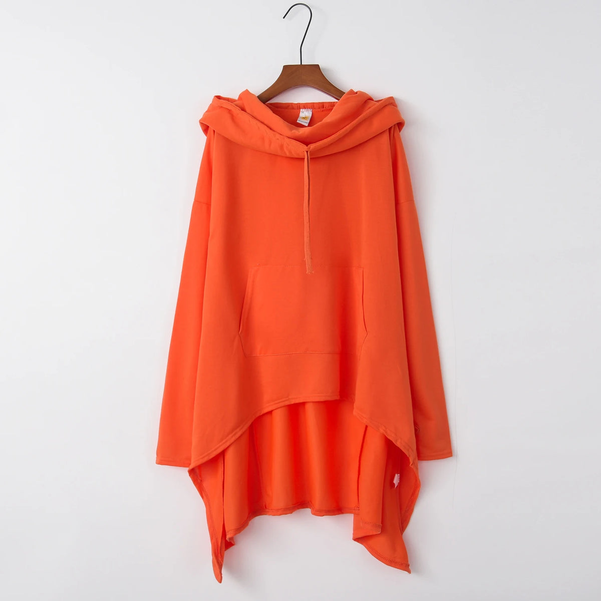 Women's Long Solid Color Hoodie with Pockets