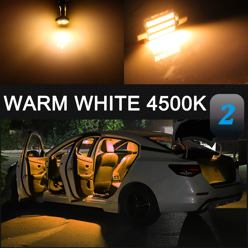 17pcs LED Interior Light Canbus For Toyota Sienna 2021 2022 2023 2024 2025 Dome Read Vanity Mirror Trunk Door License Plate Lamp