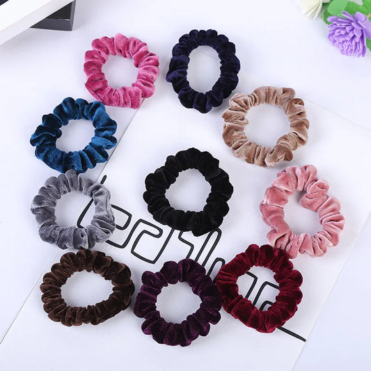 Velvet no-crease scrunchies