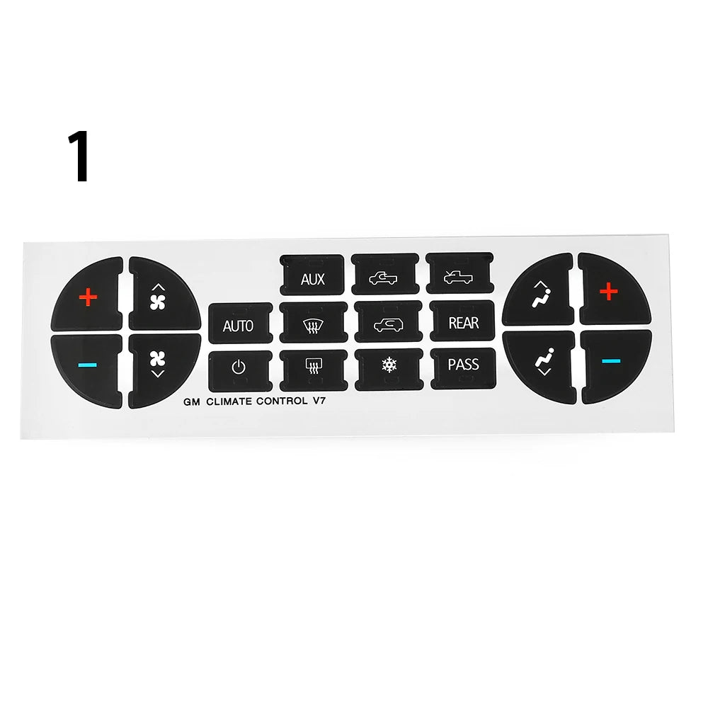 Climate Control AC Button Repair Stickers — Chevrolet Tahoe, Suburban, Avalanche, Silverado & GMC Yukon