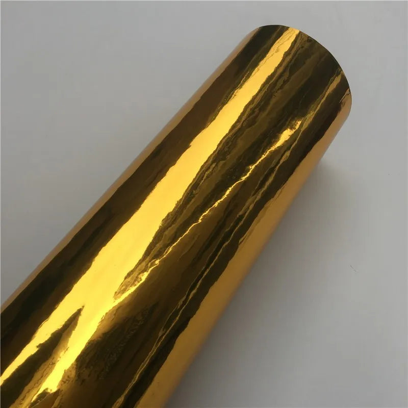Glossy Silver Mirror Chrome Vinyl Film Wrap Car Wraps Foil Car Sticker Bubble Free