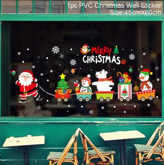 Christmas Wall Window Stickers Marry Christmas Decoration For Home 2026 Christmas Ornaments Xmas Navidad Gift New Year 2026