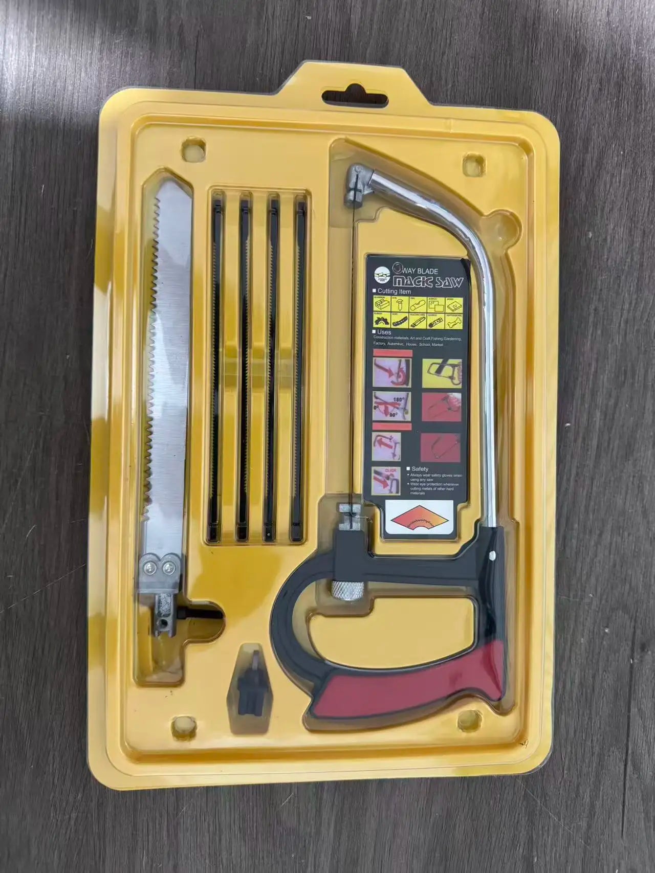 8in1 Multi-Purpose Hand Saw Kit with 6 Blades for Woodworking Metalworking Glass Cutting - DIY Steel Saw Tool for Model Hobby