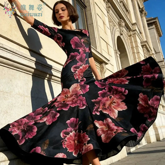 Women's fishbone swing ballroom dress