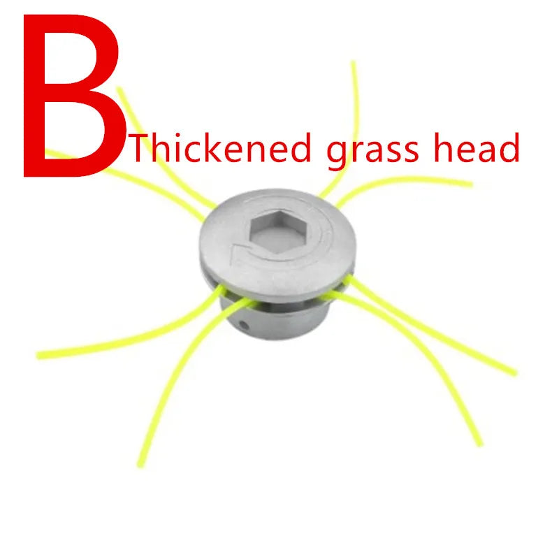 Universal Aluminum Grass Trimmer Head with 4 Lines Brush Cutter Head Thread Nylon Grass Cutting Line Head for Lawn Mower Silver