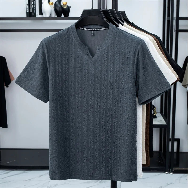 Men's Bubble-Texture Polo - Notched Collar, Soft Stretch Knit