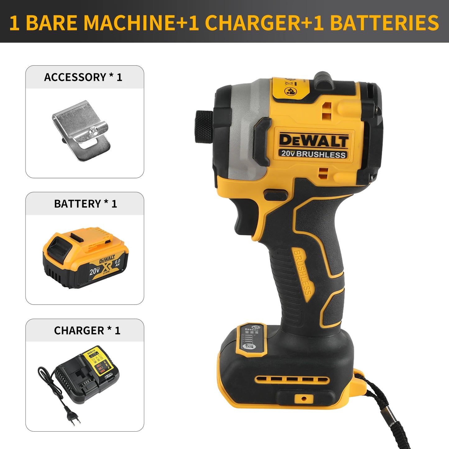 DeWalt Dcf850 Brushless Lithium Electric Screwdriver Electric Drill Woodworking Screwdriver Impact Drill Adjustable Speed
