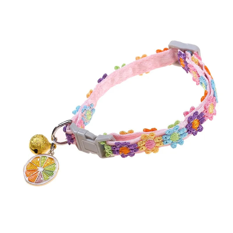 Flower Cat Collar with Bell - Adjustable Kitten Necklace – photo 8