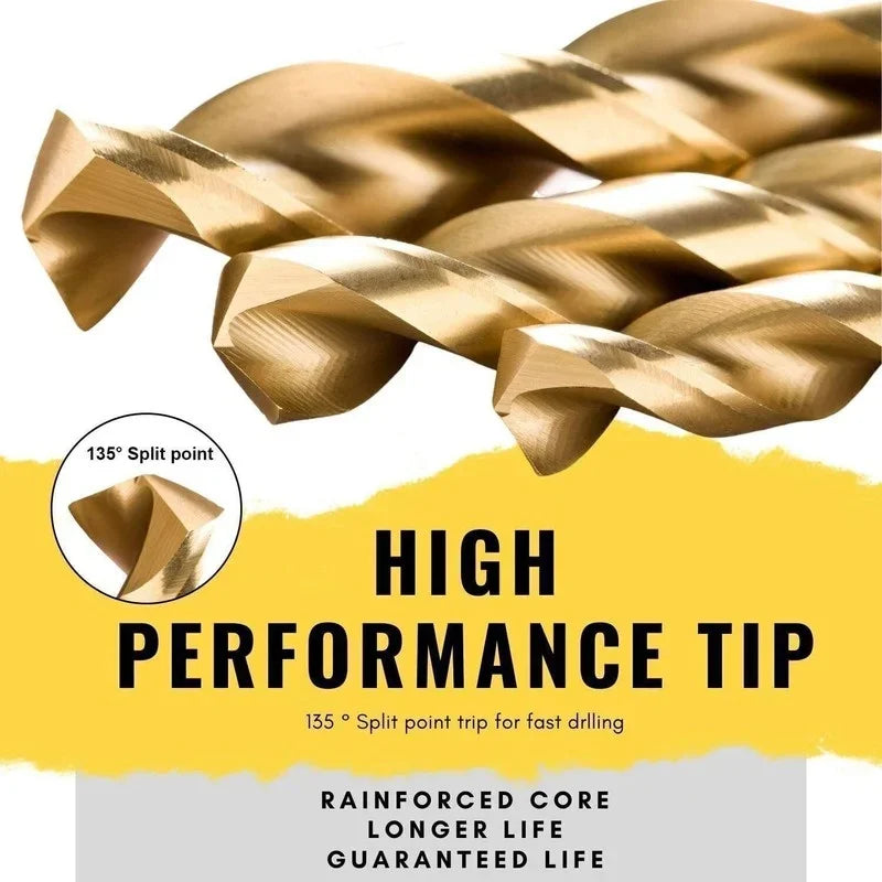 99Pcs HSS High Speed Steel Metric Drill Bit Sets for Drilling Plate Titanium & Hard Metals 1.5-10mm for Woodworking