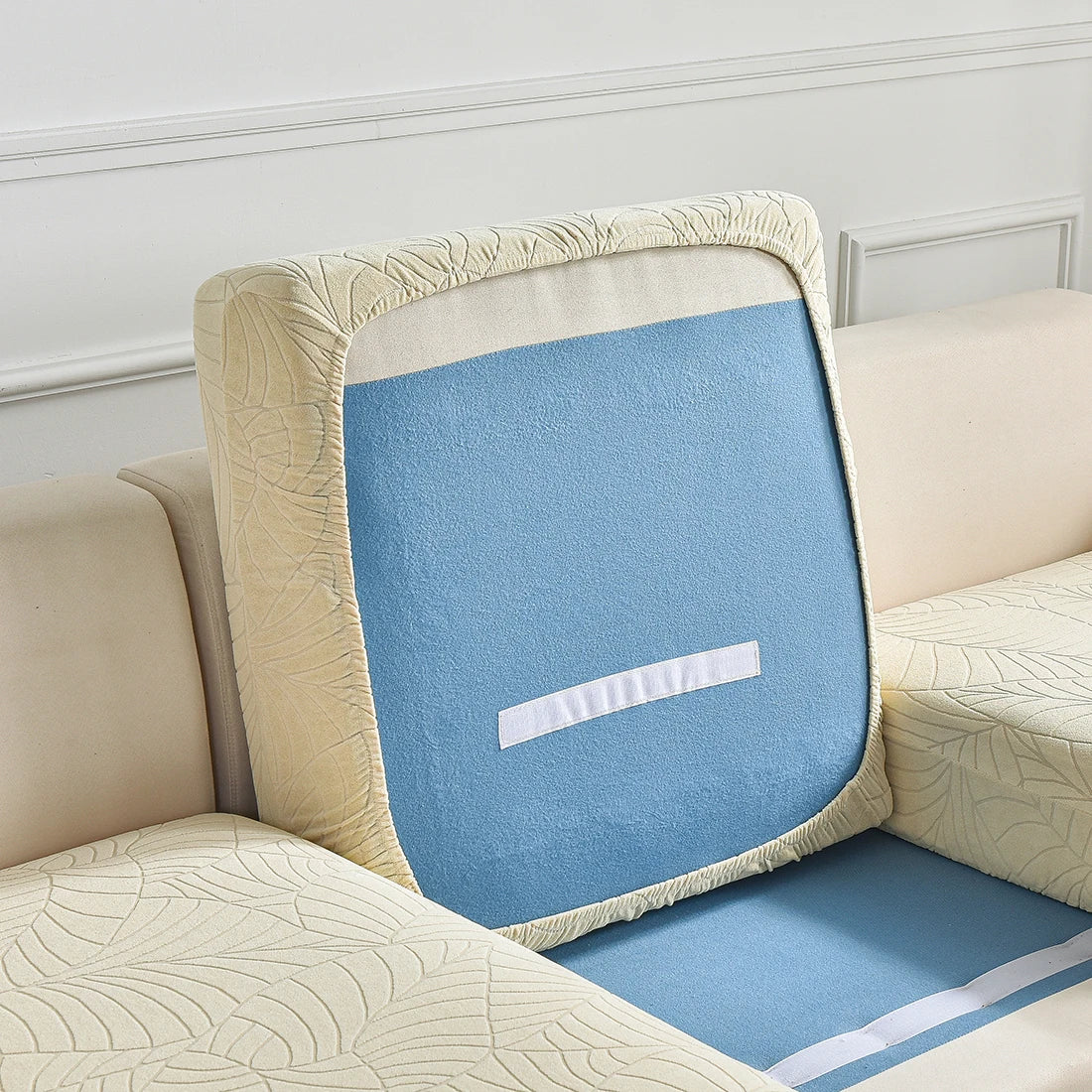 Waterproof Seat Cushion Cover Jacquard Elastic Sofa Cover Adjustable Removable Furniture Protector for Pets Kids Chair Cover