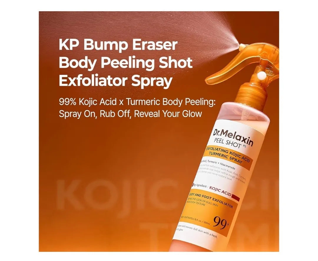 Body Keratin Care Acid Turmeric Spray with Gentle Body Brightening & Exfoliating Peeling Solution Korean Skincare, 6.76 fl.oz