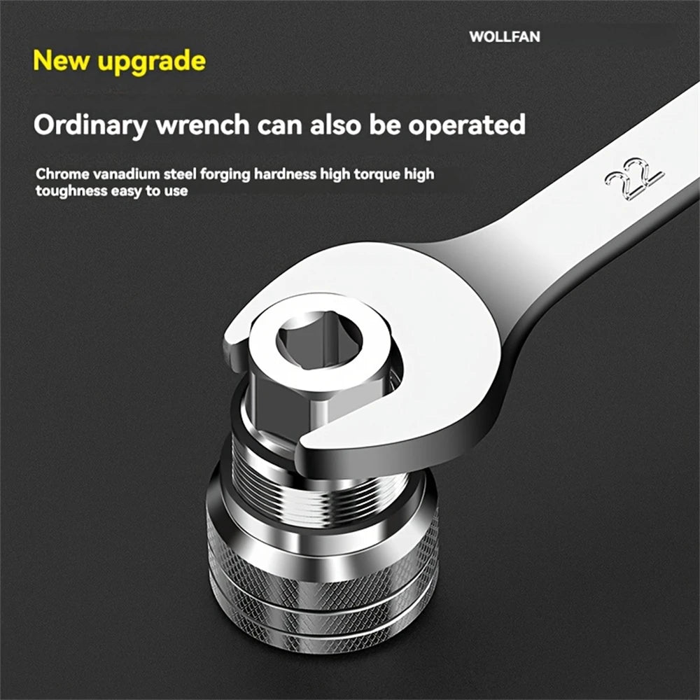 1pc Universal Adjustable Magic Socket Wrench,10~19mm,Multifunctional Ratchet Wrench Head Spanner Sleeve,Repair Tools Accessory