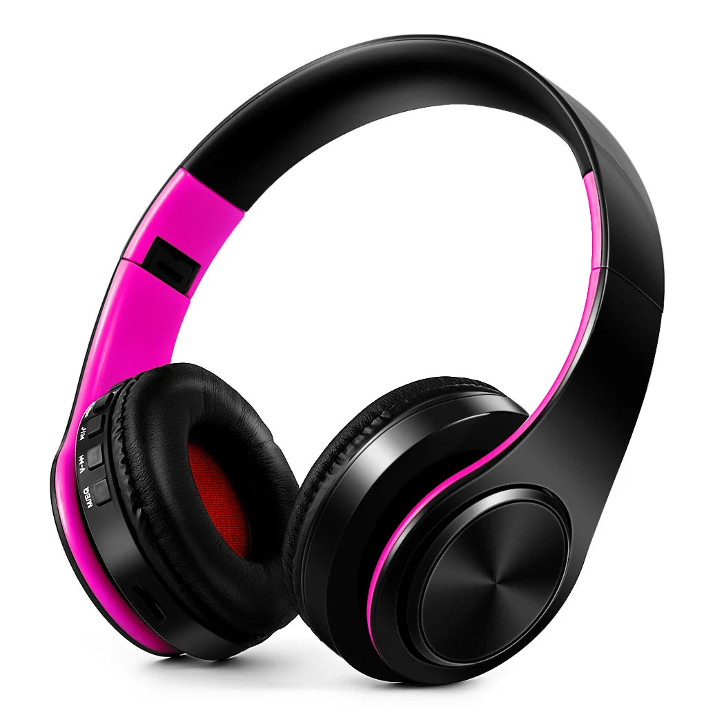Men Gift Gold Wireless Headphones Bluetooth Earphone Stereo Headset Game with Build-in MIC with Universal for Android and iOS
