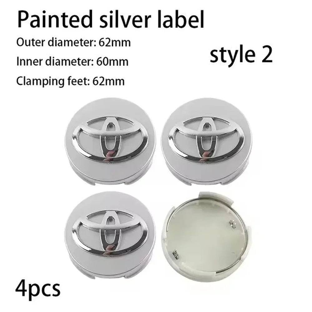 4pcs/Lot 57mm 62mm Refitting Car Wheel Center Caps Hub Center Covers For Toyota YARiS RAIZE Corolla Camry RAV4 Car Accessories