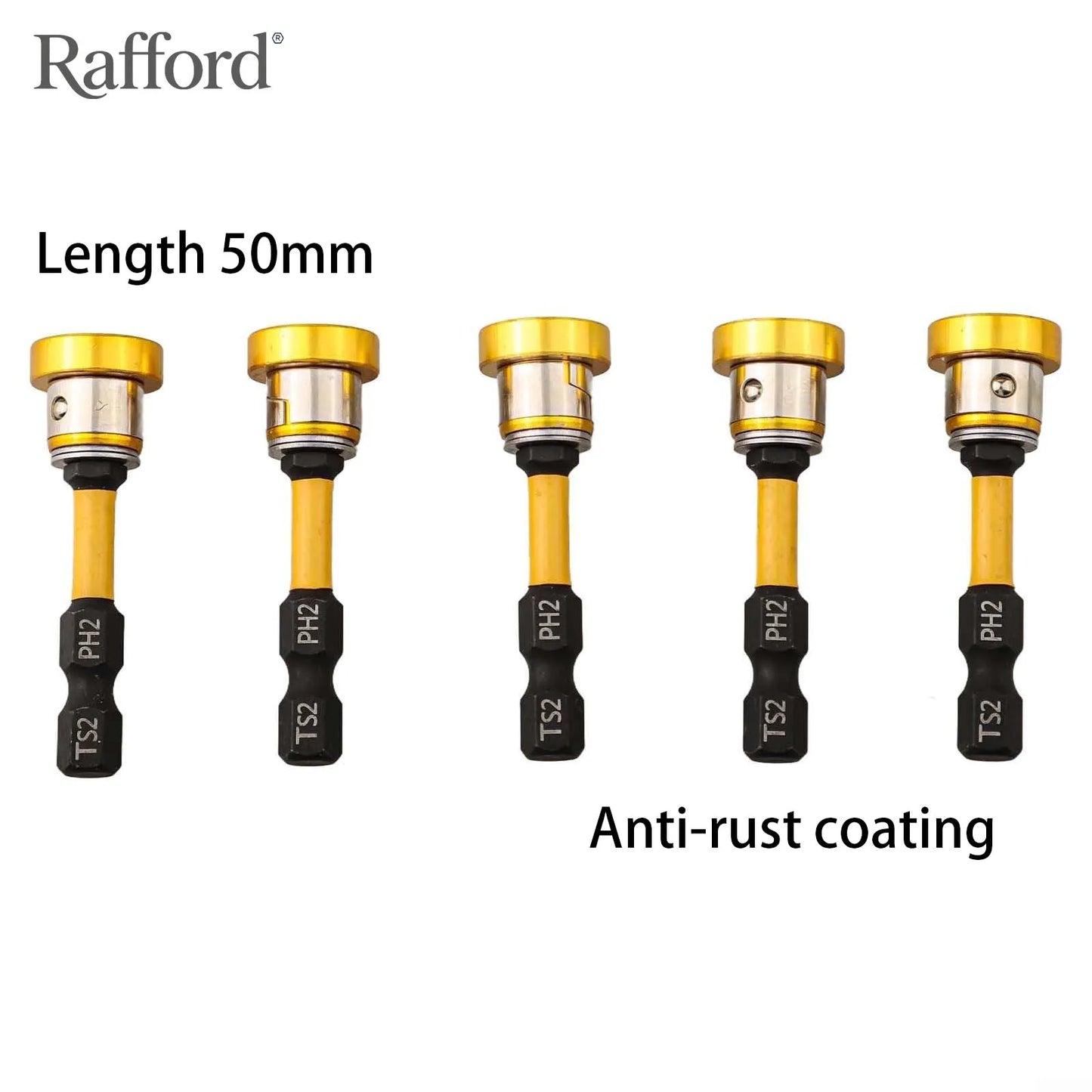 Rafford Magnetic Drywall Screwdriver Bit Set, 1/4" Hex Shank, Phillips Head for Hand/Power Drills, Rust-Resistant Plated Metal,