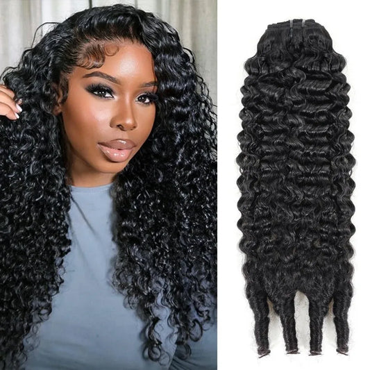 12A Burmese Curly Human Hair Bundles Water Wave Bundles Virgin Weave Human Hair Extensions Curly Ends 1/3/4 Pcs Black 30 40 Inch