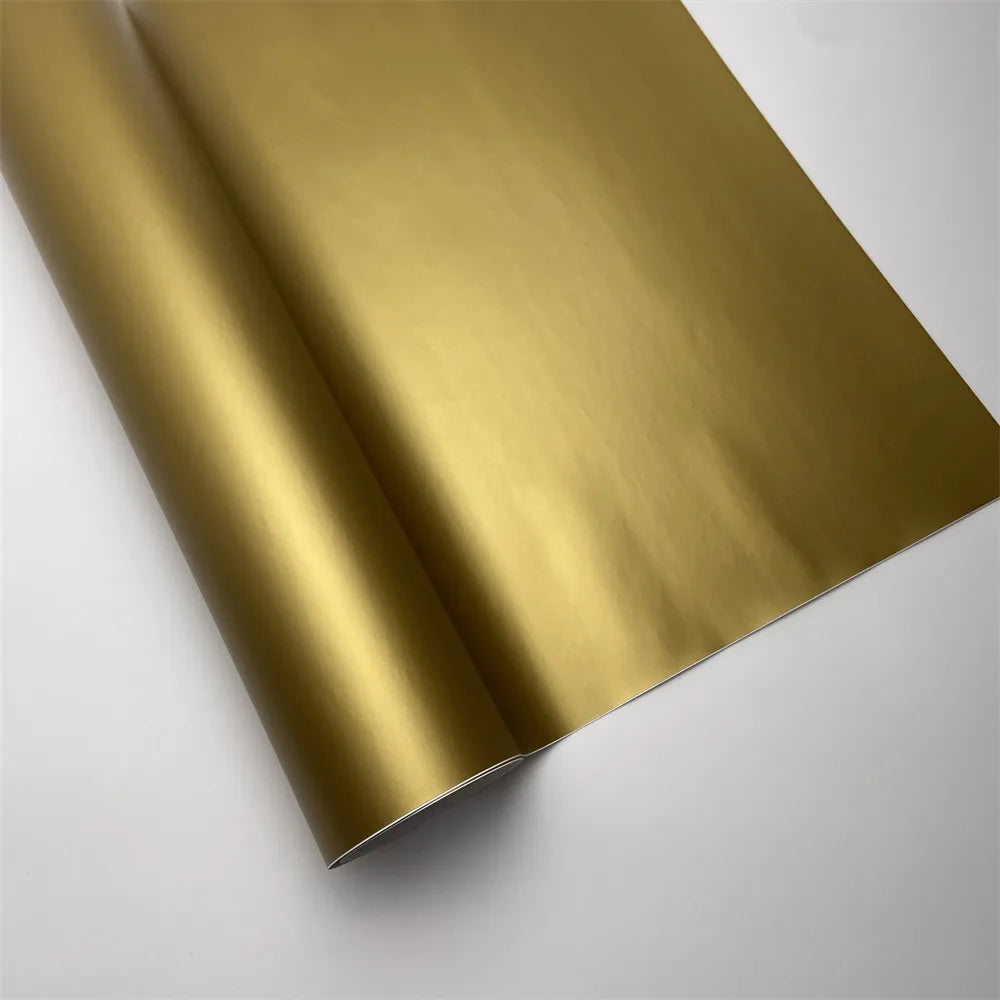 Gold Matte Vinyl Wrap Film for Car Motorcycle Waterproof DIY Sticker for Auto Hood and Exterior