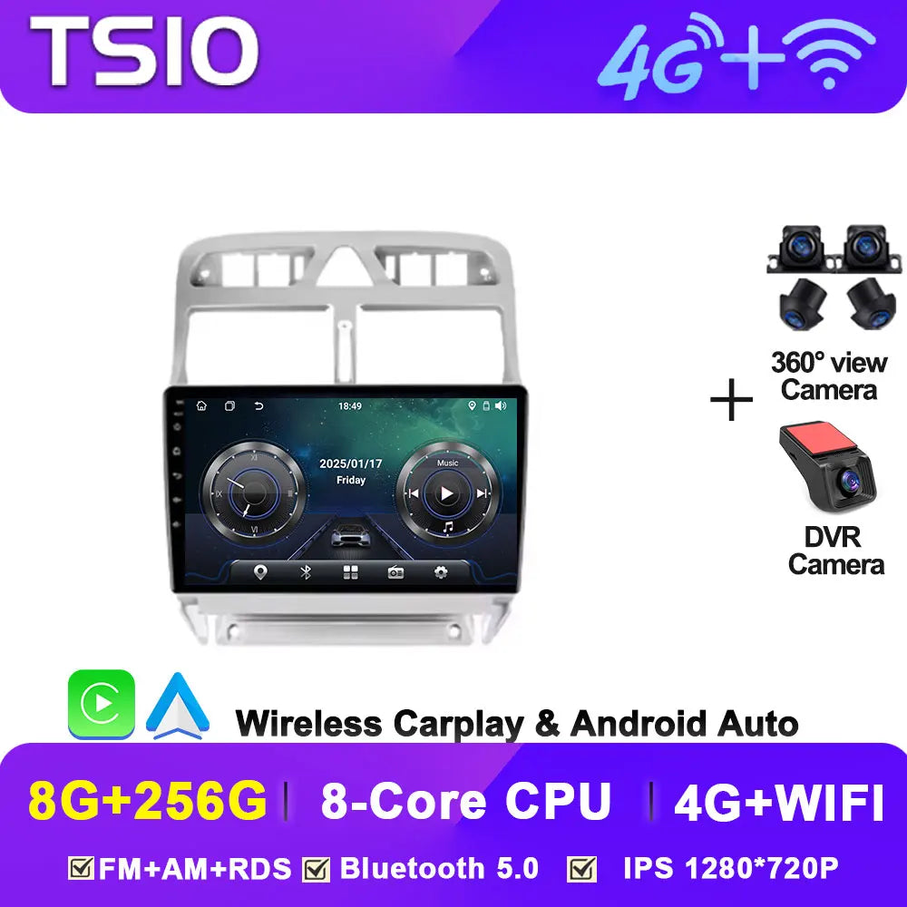 Car Radio Android 16 2din For Peugeot 307 1 2001 - 2008 GPS Navigation Smart Car Systems Wireless Android Auto Carplay 8 Core 4G