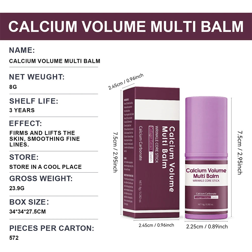 Calcium Volume Multi Balm for Smoothing Fine Lines Firms and lifts Eye Skin Wrinkle Stick for Unisex Brightens and Soothes Skin