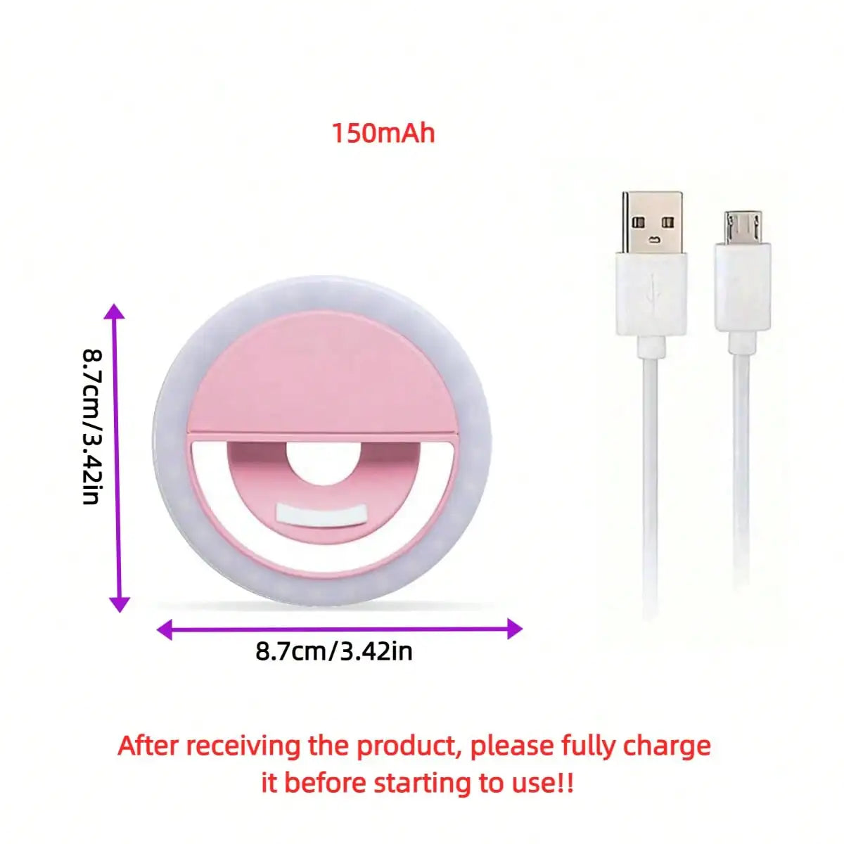 Dry battery Clip selfie ring light, portable LED selfie fill LED light, mobile live streaming video mini flash LED light, night