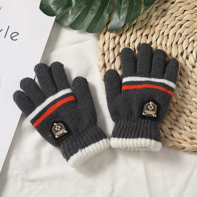 Kids Knit Winter Gloves - Double Layer Gloves for Boys and Girls - photo 9