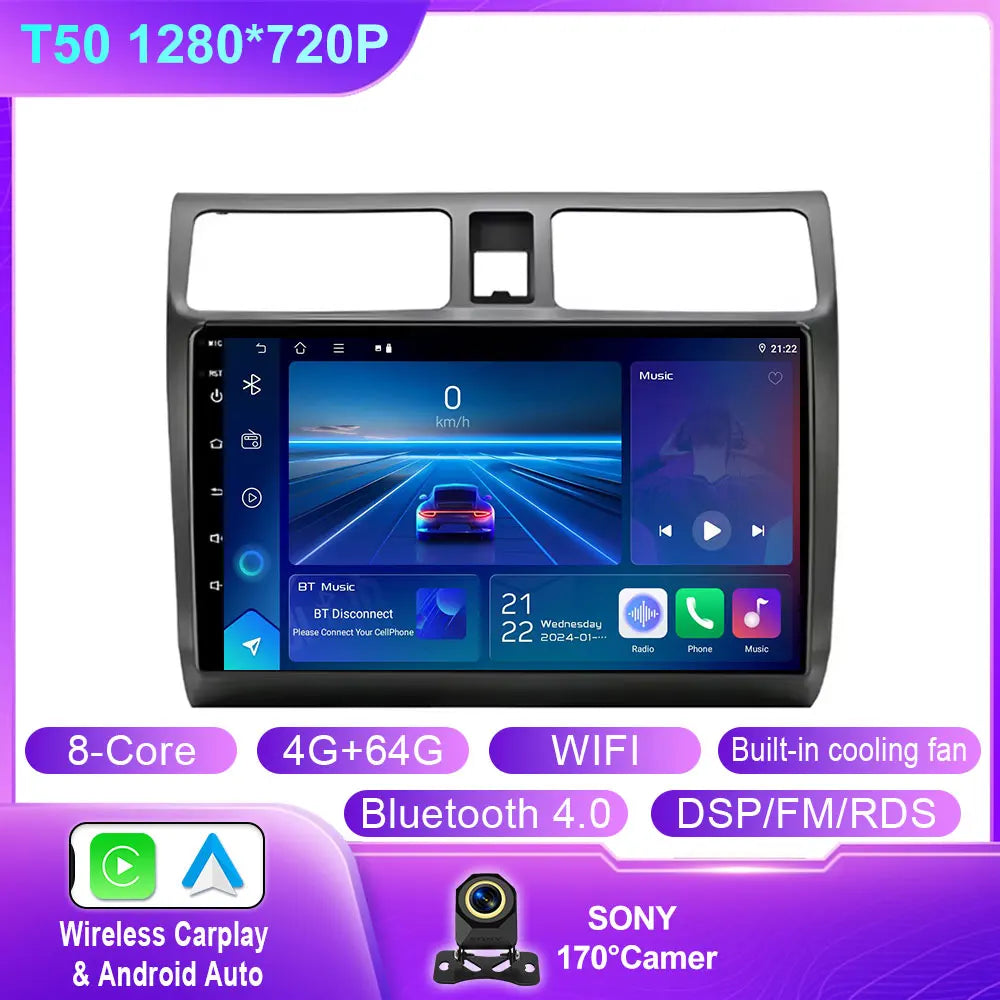 Android 16 Car Radio For Suzuki Swift 2003 - 2006 2007 2008 2009 2010 Multimedia Player Stereo Carplay AUTO Head Unit WIFI 4G BT