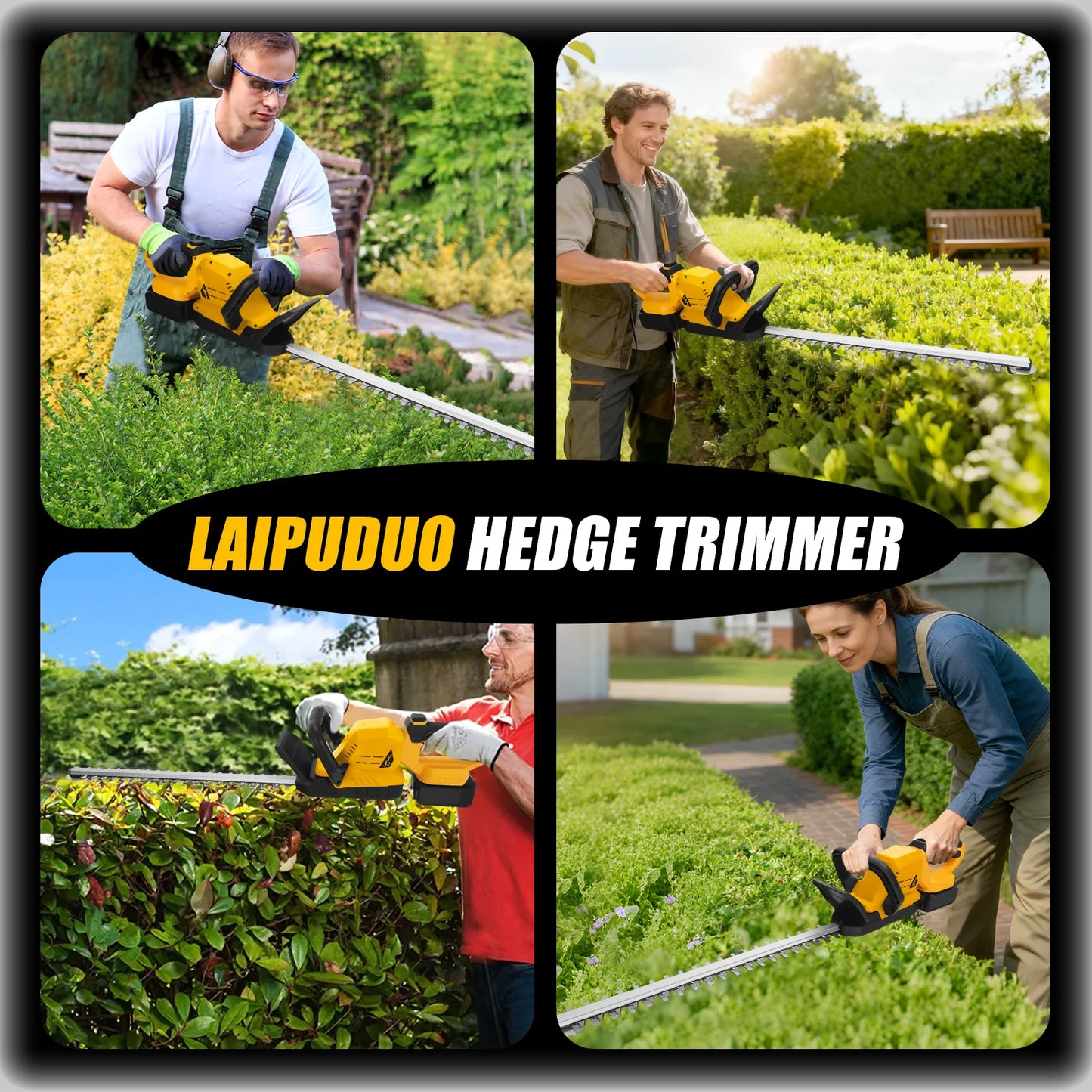 Brushless Cordless Hedge Trimmer – Compatible with Dewalt 20V Battery (Battery Not Included)
