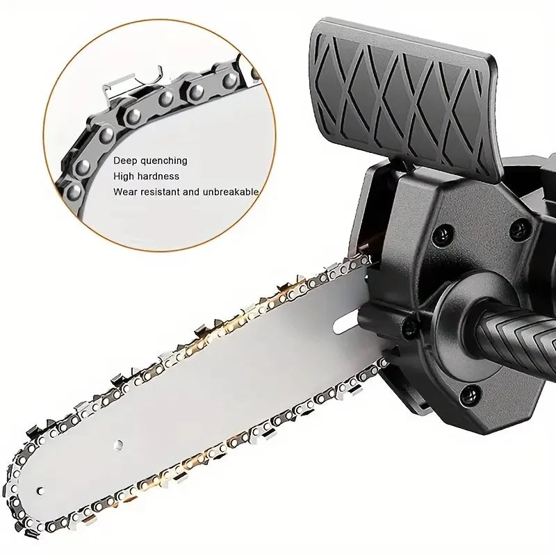 4/6“Mini Chainsaw Drill Conversion Electric Handheld Lawn Garden Saw Woodworking Log Cutting Home Use Portable Power Tool