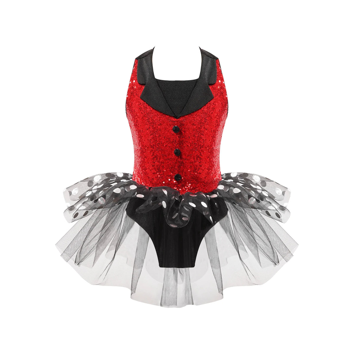 Girls sequin polka-dot ballet tutu dress