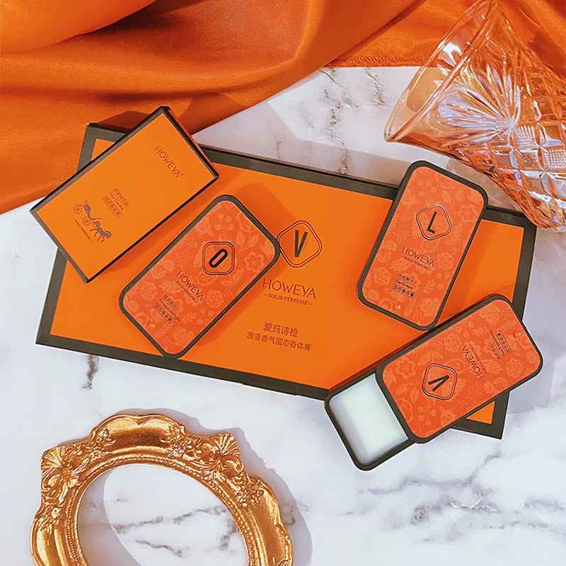 4pcs Solid Perfume Set, Floral and Fruity Fragrance, Long-lasting Fragrance, Light fragrance and Portable, Idea for Gift /Daily