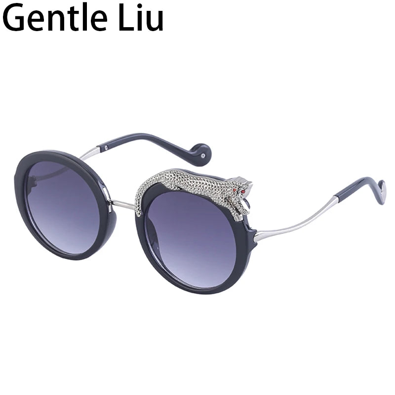 Round Steampunk Sunglasses for Women — Retro Metal Frame