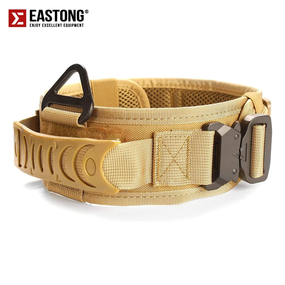 Tactical Reflective Dog Collar - Metal Buckle & Handle