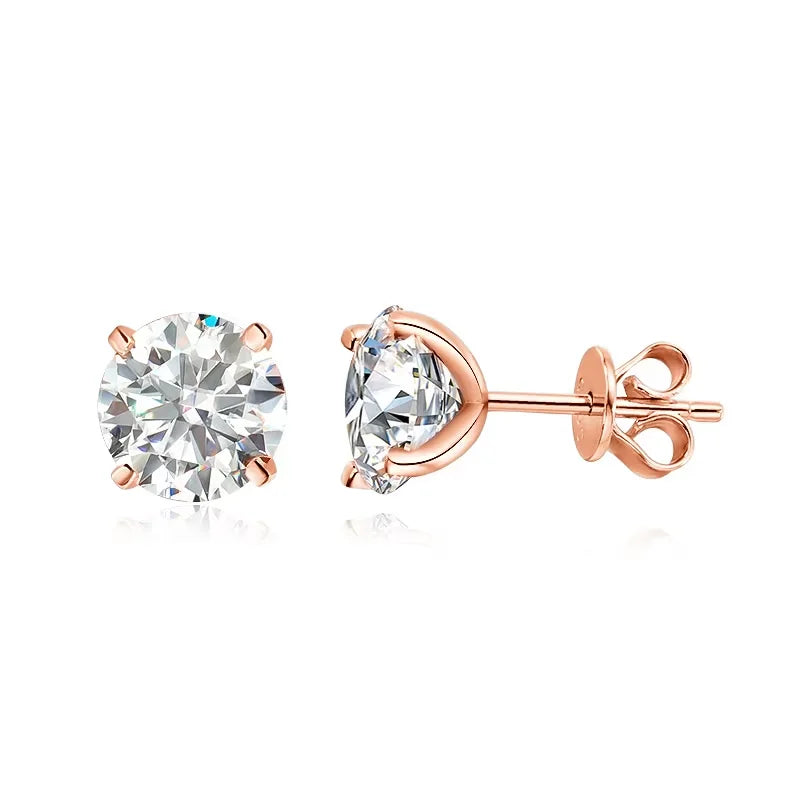 Smyoue 0.2-3CT Moissanite Stud Earrings for Women - 925 Silver, Rose Gold