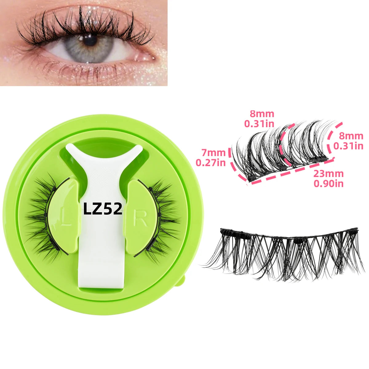 3D Magnetic Eyelashes with Tweezer – Reusable No-Glue False Lashes