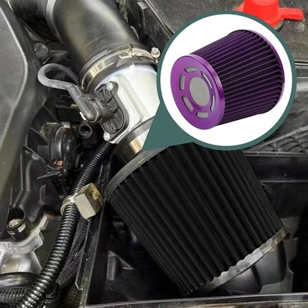 3 Inch Universal Car Air Filters High Flow Inlet Cold Air Intake Cone Replacement Dry Air Filter Mesh Cone Engine Protector