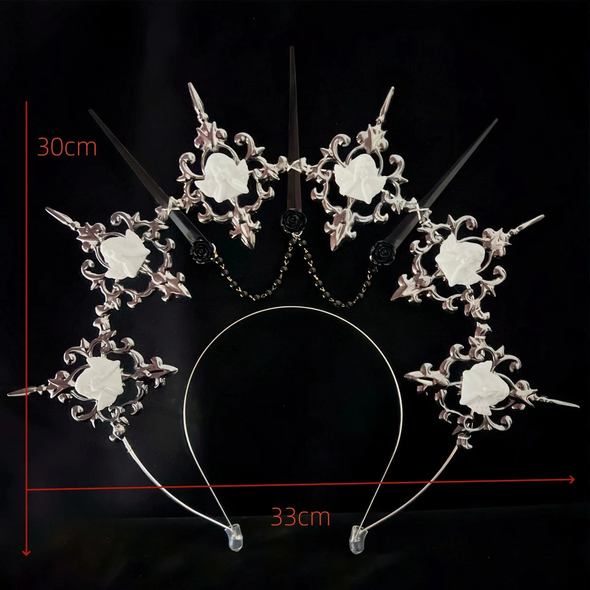 Handmade Halo Crown Headpiece Lolita Goddess KC Gothic Halo Crystal Crown Headband Hair Accessories