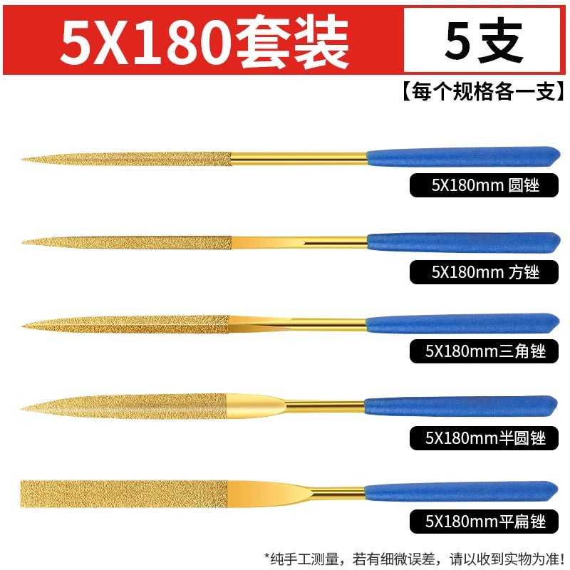 Diamond File, Titanium-coated File, Metal Jade Grinding Tool Set